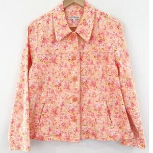 Rebecca Malone Women's Colorful Embroidered Lightweight Cotton Jacket Large